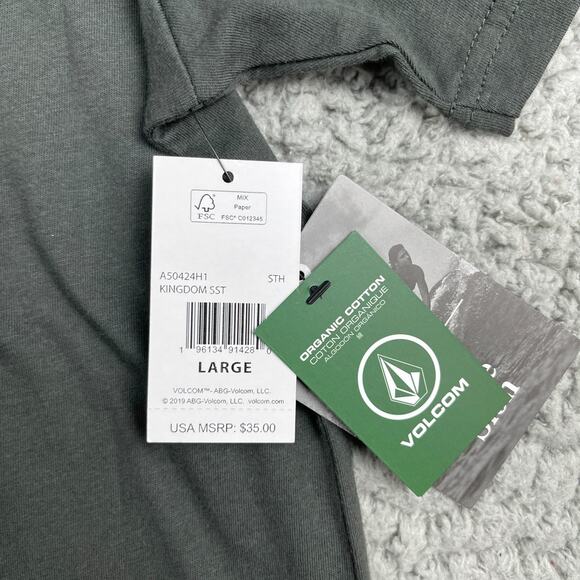 Volcom Hawaii Organic Cotton T-shirt Men's Large Surf Skate Beach Kingdom SS - Picture 4 of 9